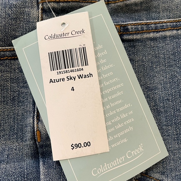 SOLD!!!!!!NWT Coldwater Creek jeans size 4 - Picture 2 of 7